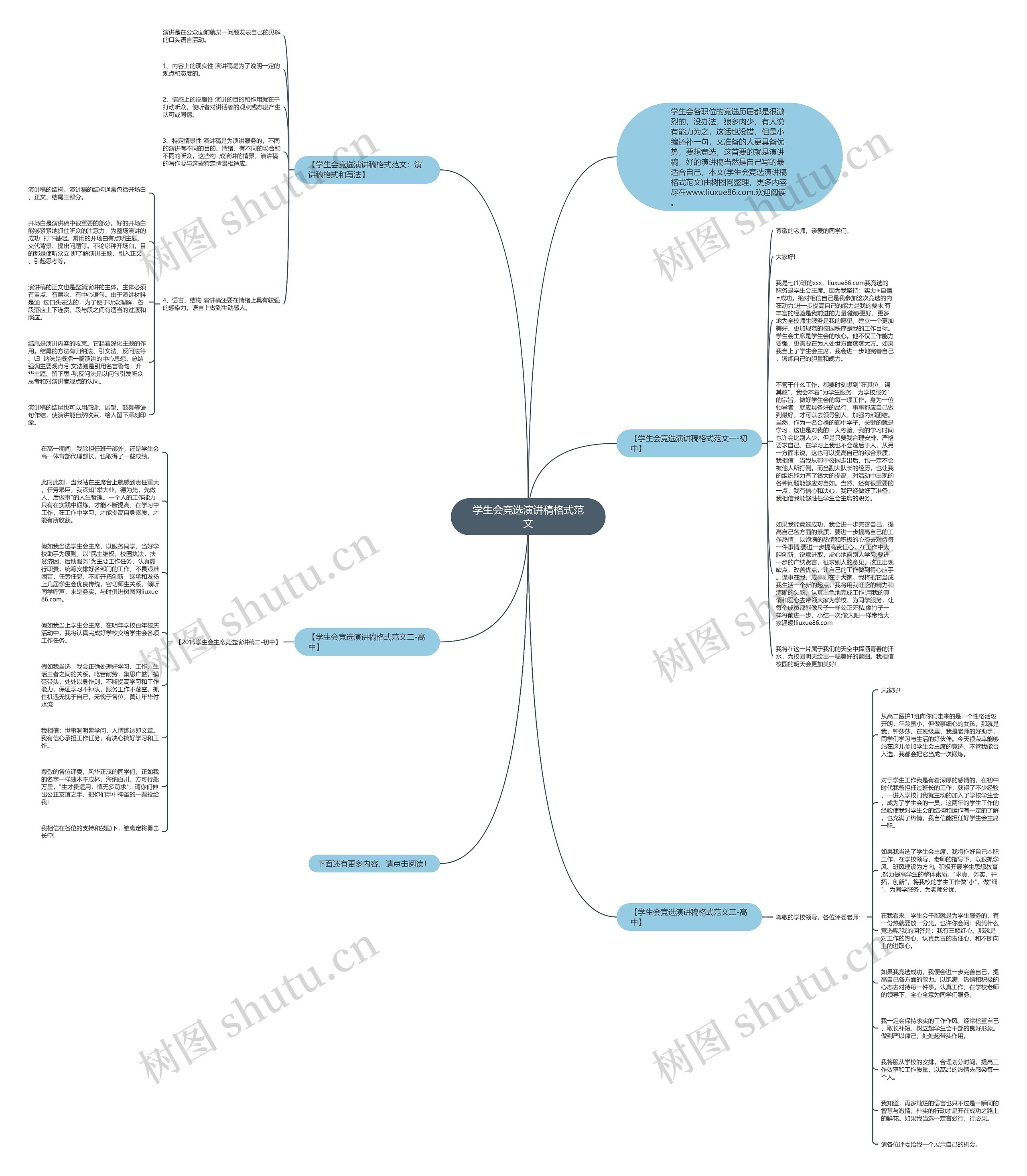 学生会竞选演讲稿格式范文思维导图