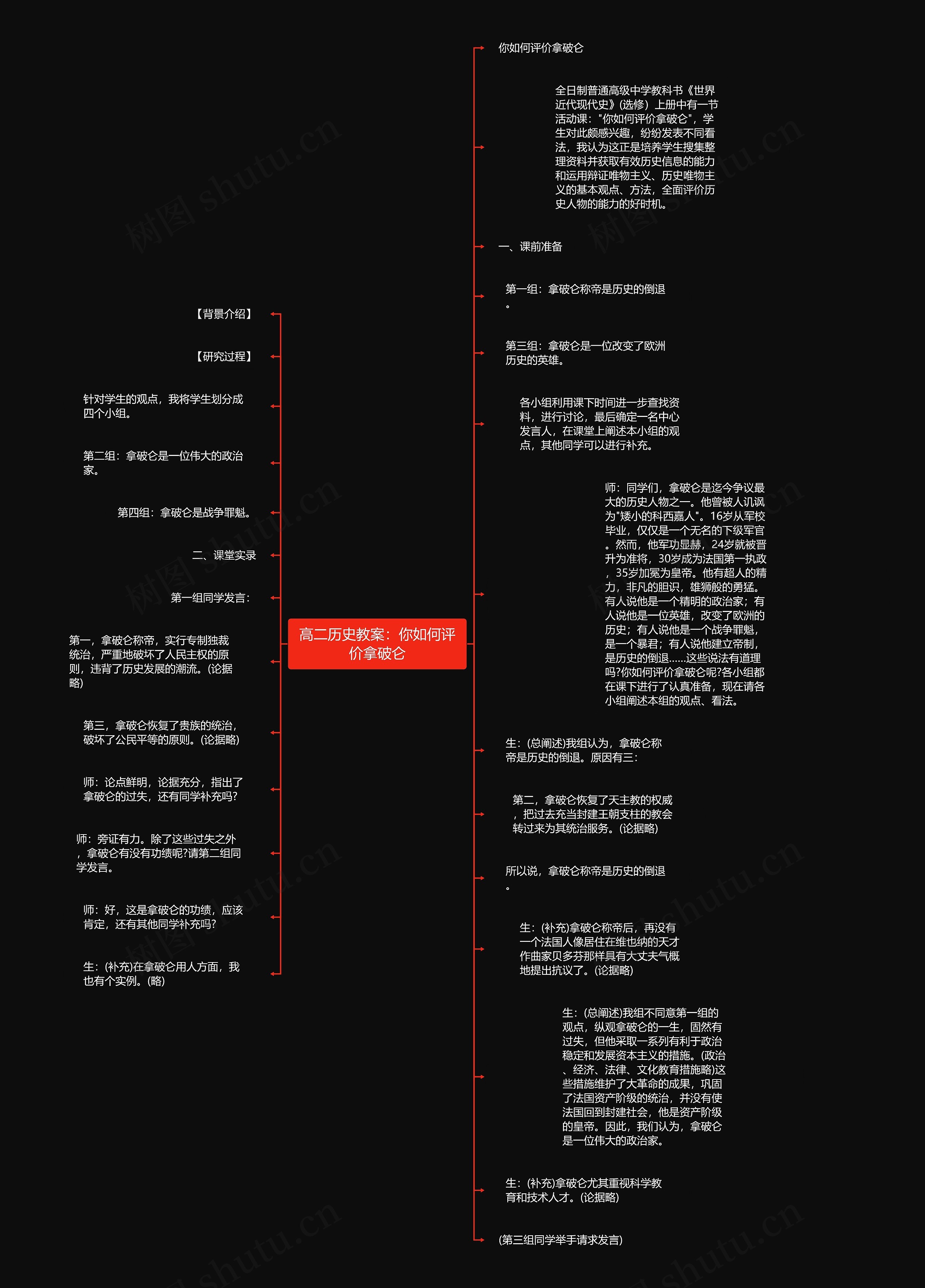 高二历史教案：你如何评价拿破仑思维导图