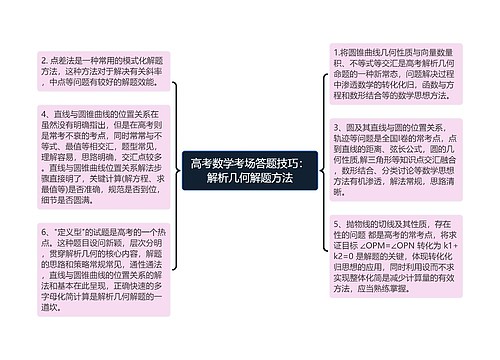 高考数学考场答题技巧：解析几何解题方法