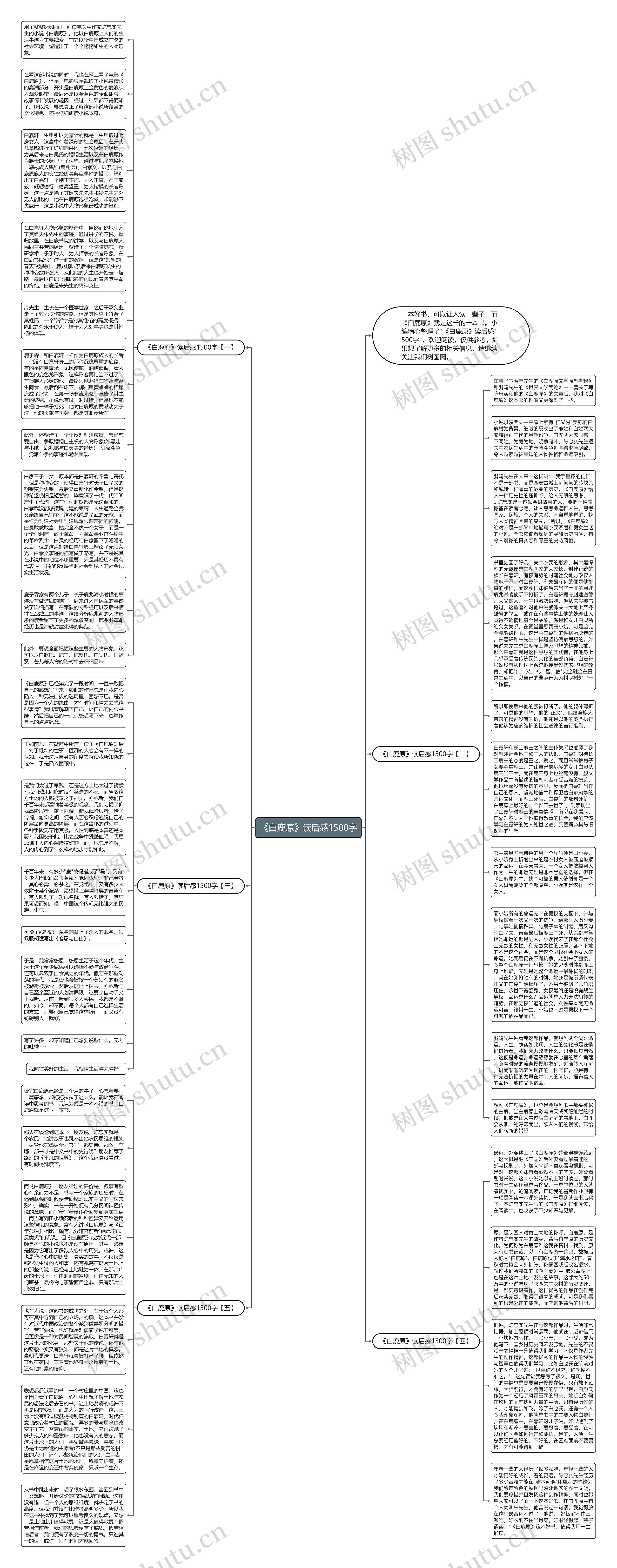 《白鹿原》读后感1500字思维导图