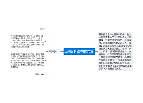 公司女职员辞职信范文