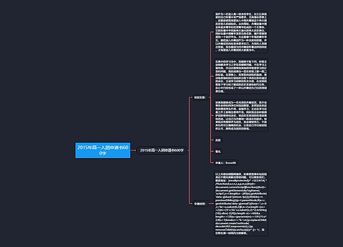 2015年高一入团申请书600字