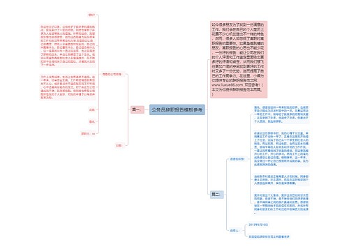 公务员辞职报告模板参考