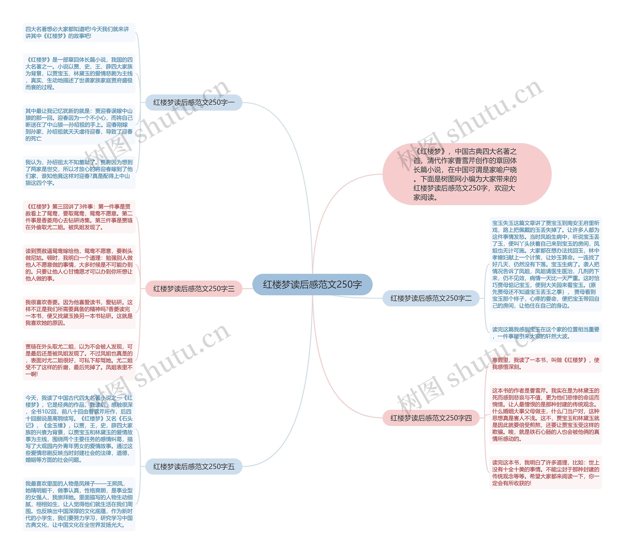红楼梦读后感范文250字思维导图