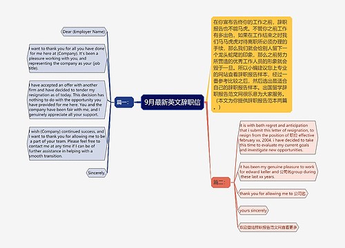 9月最新英文辞职信