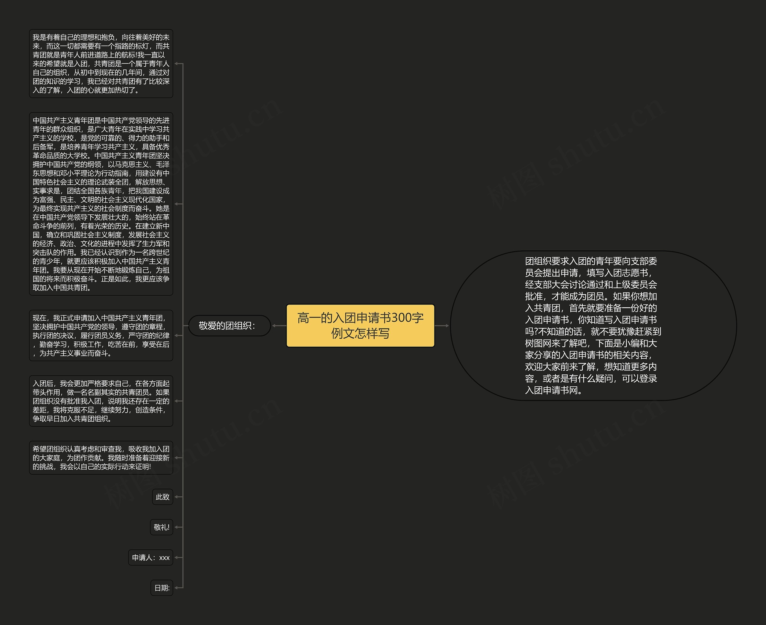 高一的入团申请书300字例文怎样写思维导图