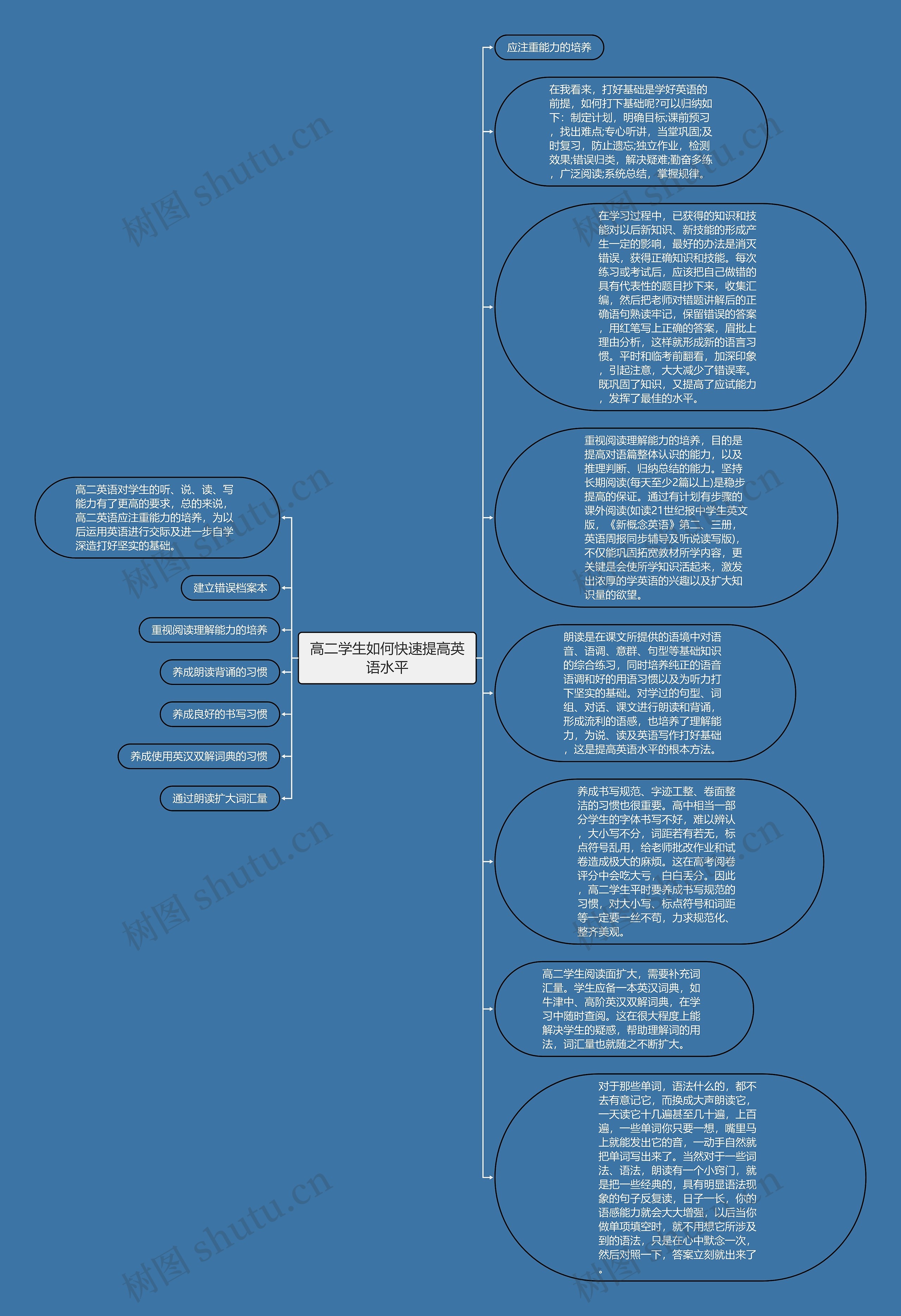 高二学生如何快速提高英语水平思维导图