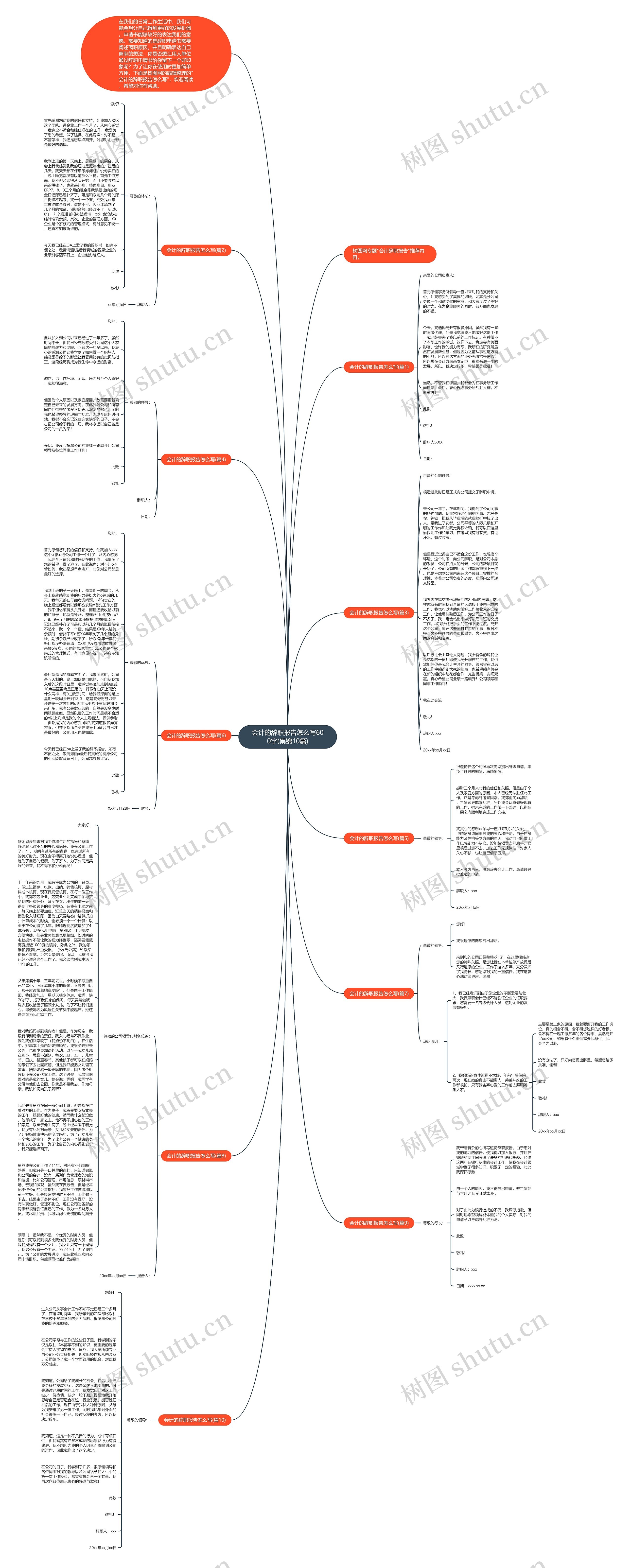 会计的辞职报告怎么写600字(集锦10篇)思维导图