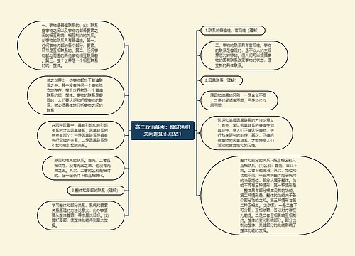 高二政治备考：辩证法相关问题知识总结1