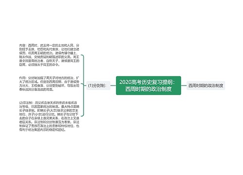 2020高考历史复习提纲：西周时期的政治制度