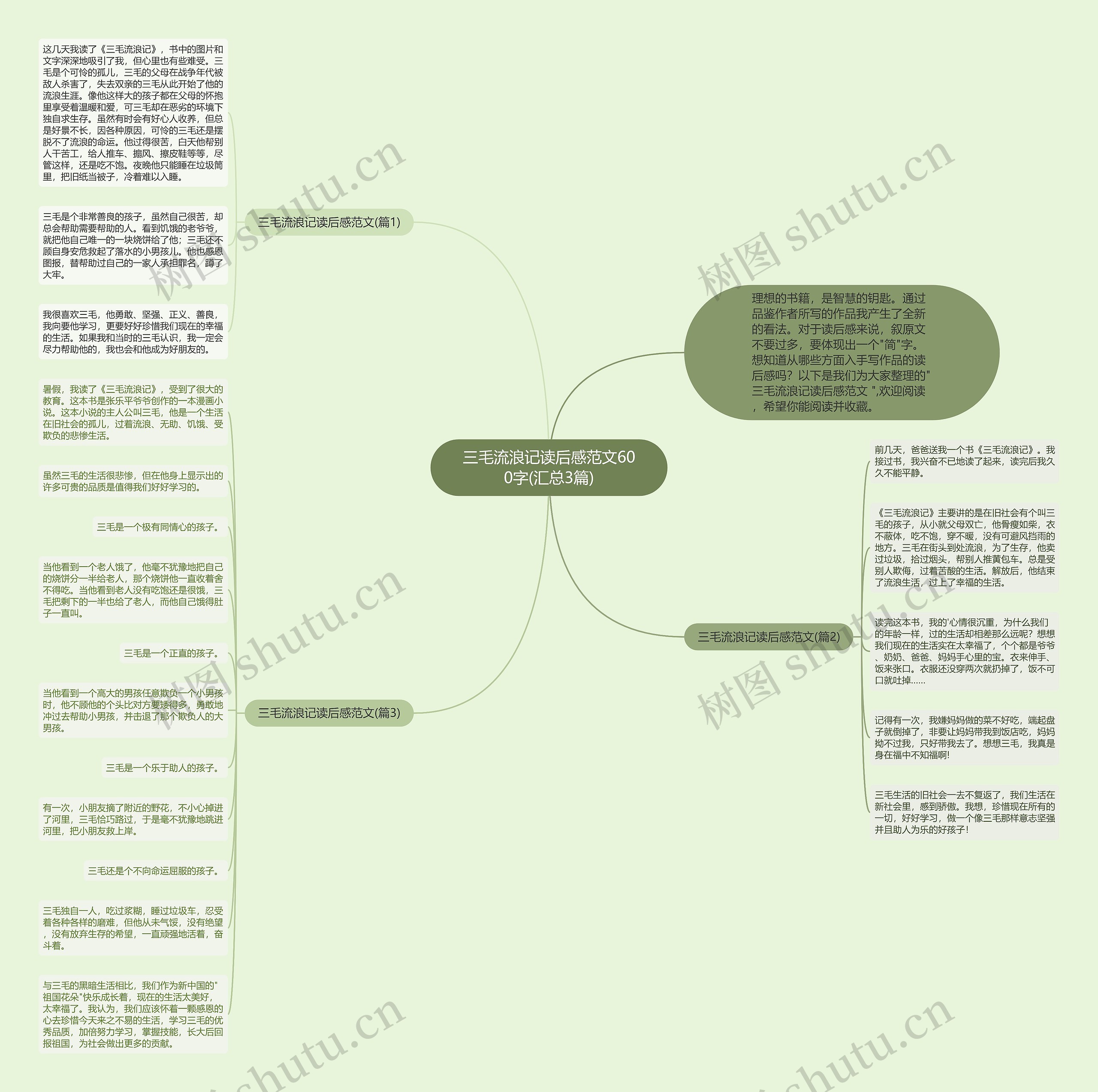 三毛流浪记读后感范文600字(汇总3篇)思维导图