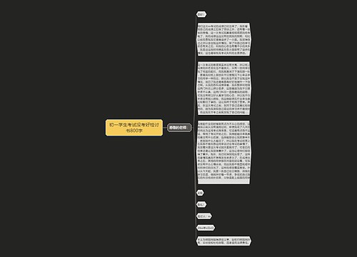 初一学生考试没考好检讨书800字