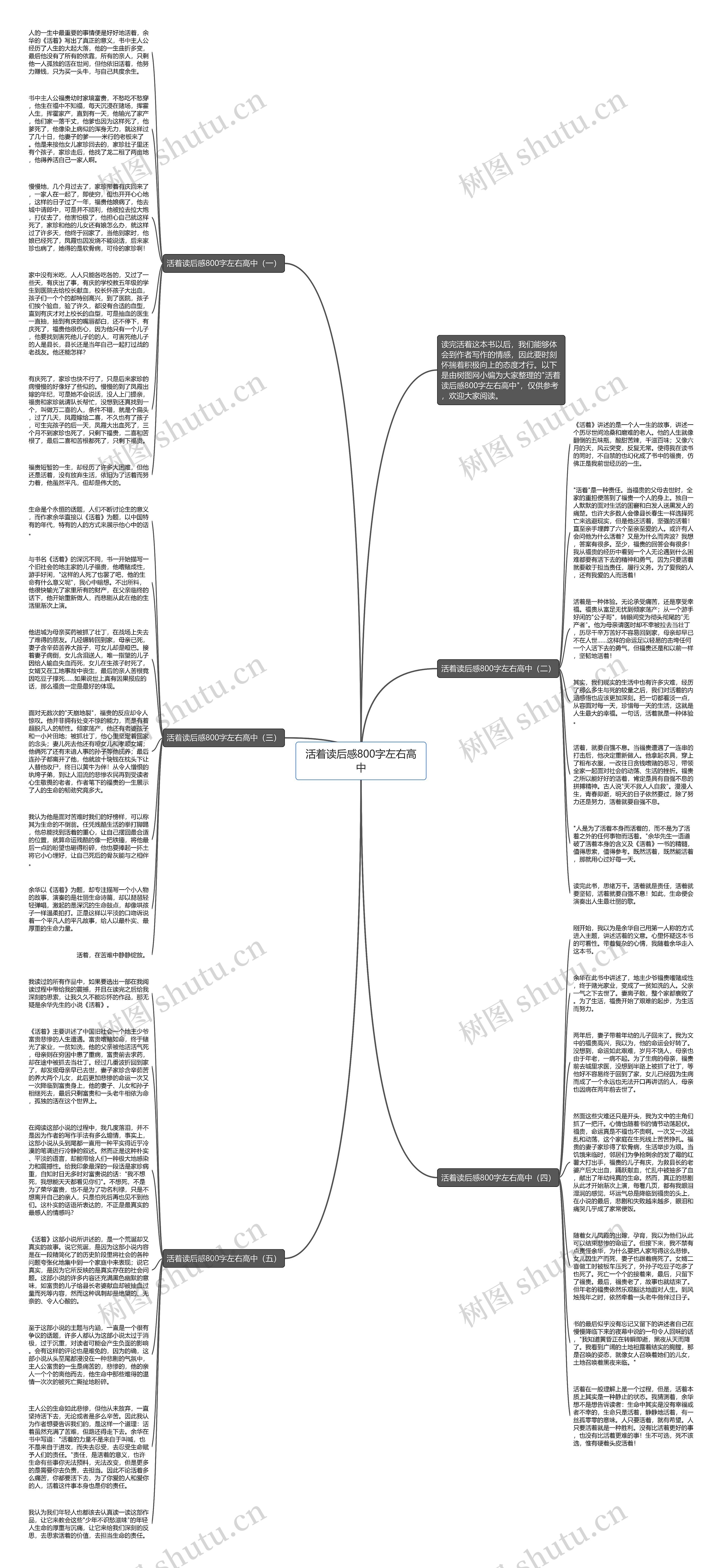 活着读后感800字左右高中思维导图