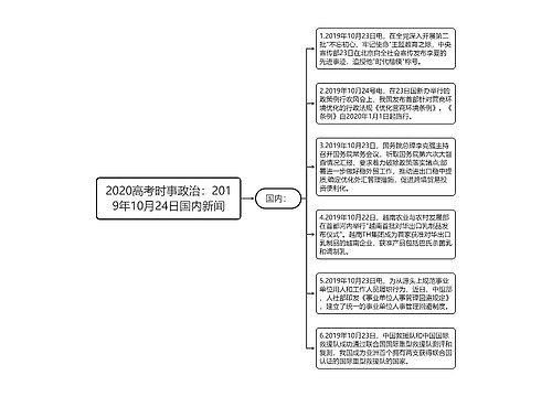 2020高考时事政治：2019年10月24日国内新闻