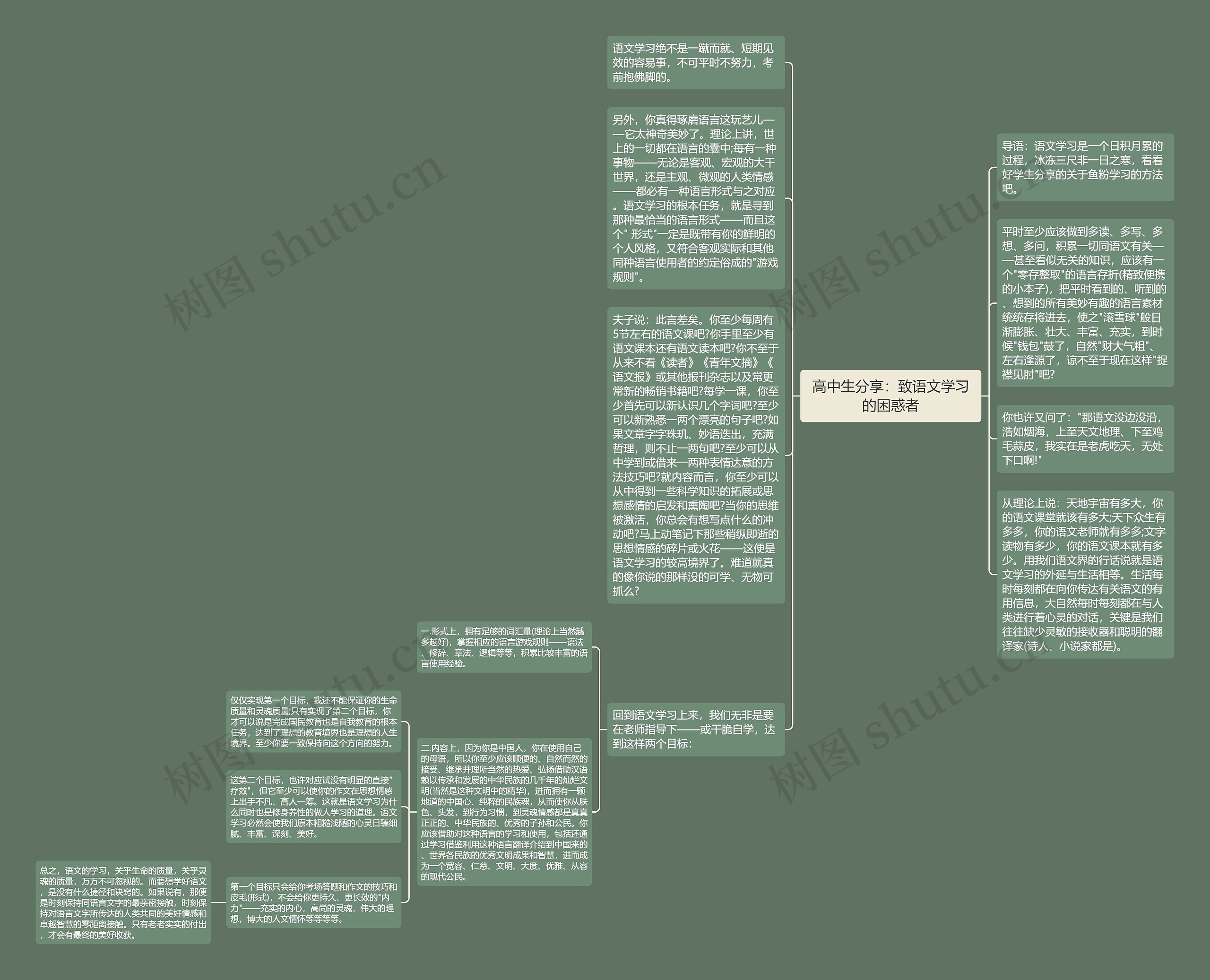 高中生分享：致语文学习的困惑者思维导图