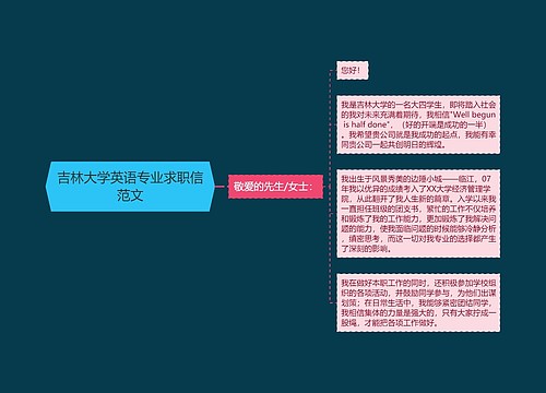 吉林大学英语专业求职信范文