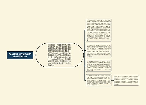 方法必读：高中近义词辨析常用四种方法