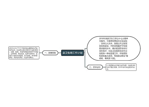 县卫生局工作计划