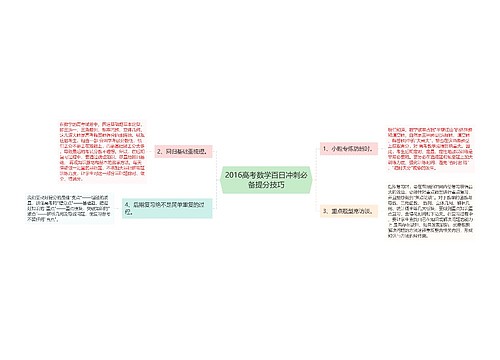 2016高考数学百日冲刺必备提分技巧