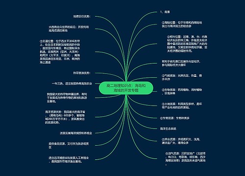 高二地理知识点：海岛和海域的开发专题