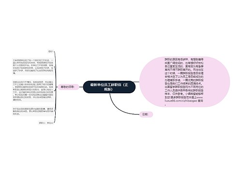 最新单位员工辞职信（正规版）