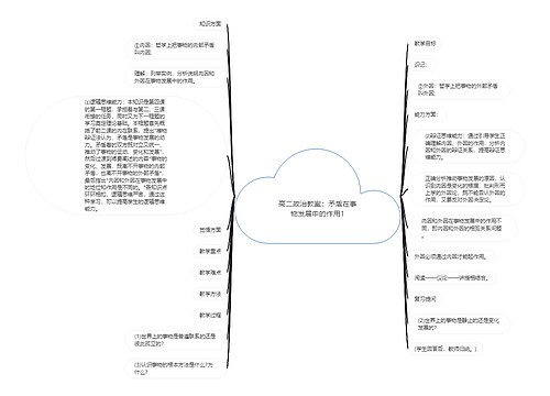 高二政治教案：矛盾在事物发展中的作用1