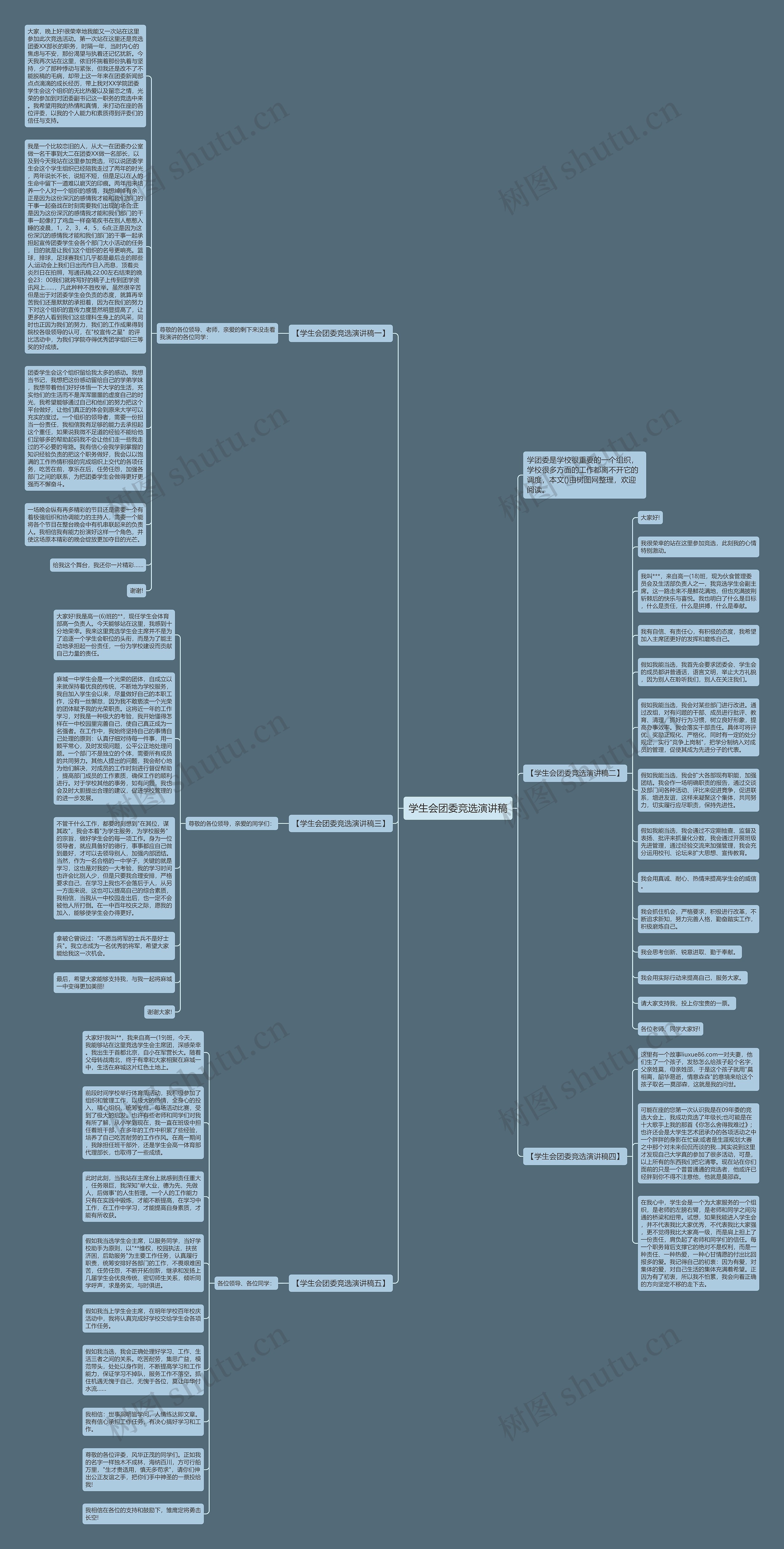 学生会团委竞选演讲稿思维导图