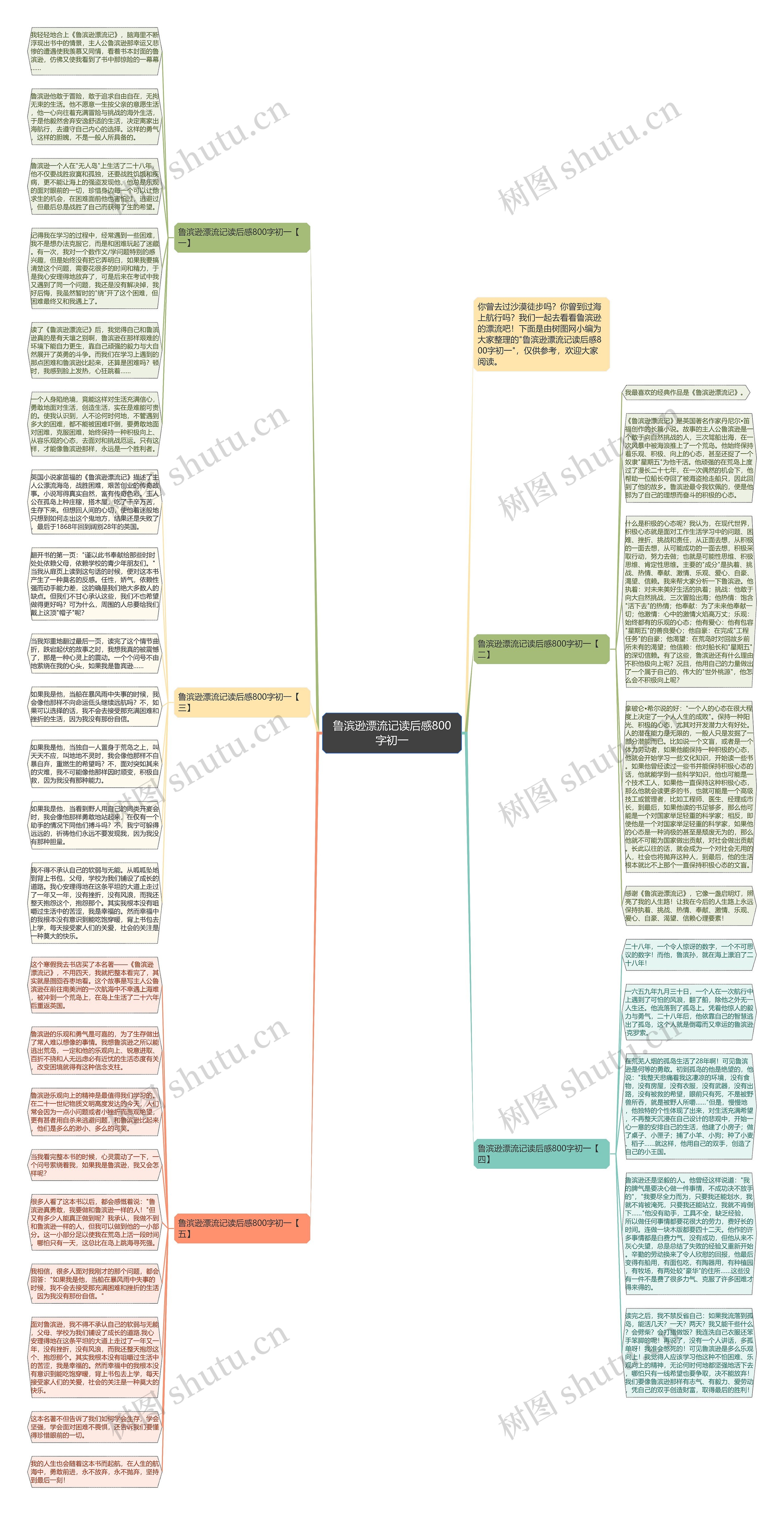 鲁滨逊漂流记读后感800字初一思维导图