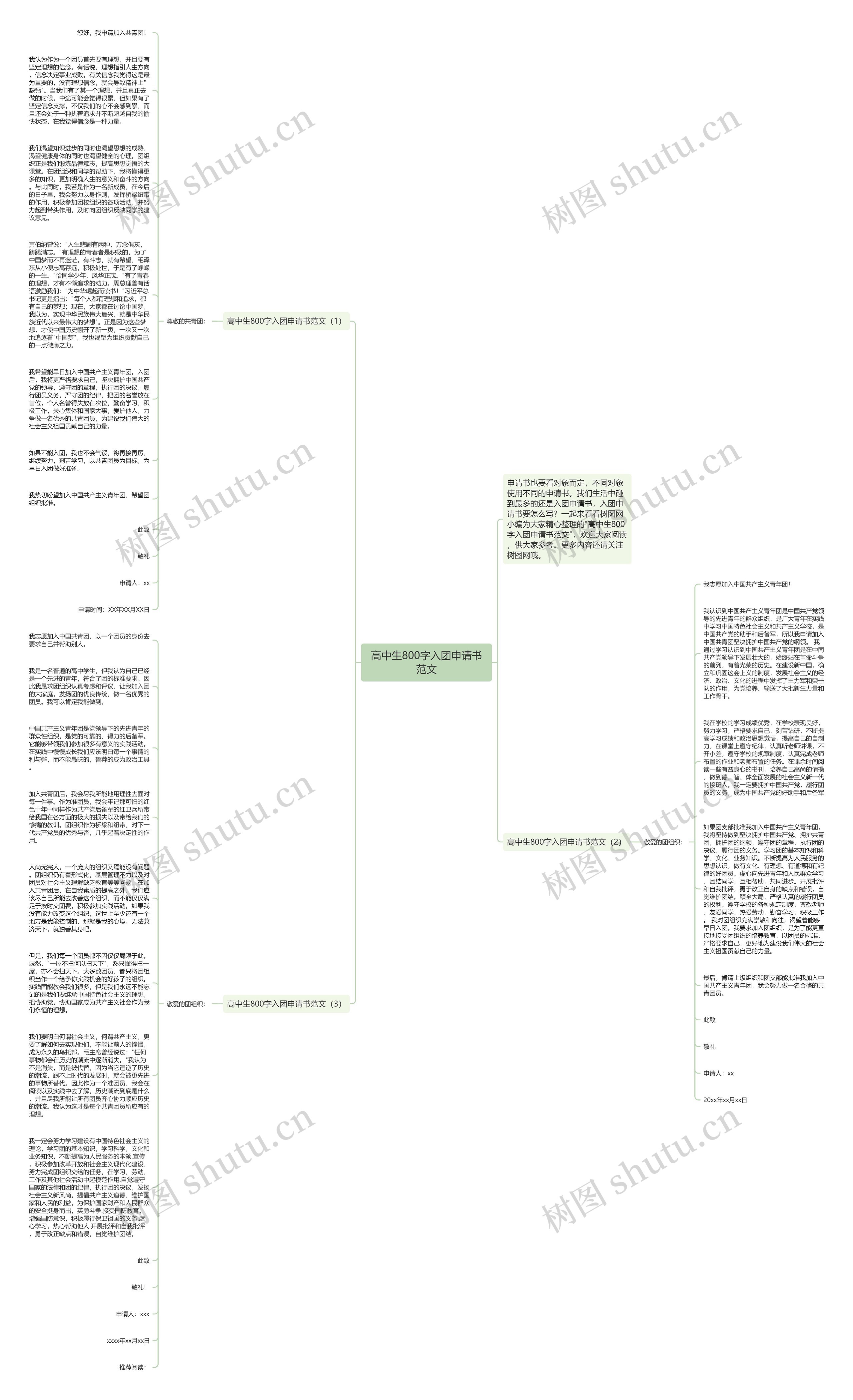 高中生800字入团申请书范文