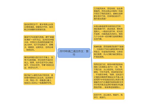 2019年高二语文作文：赞竹