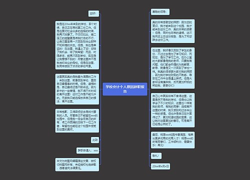 学校会计个人原因辞职报告