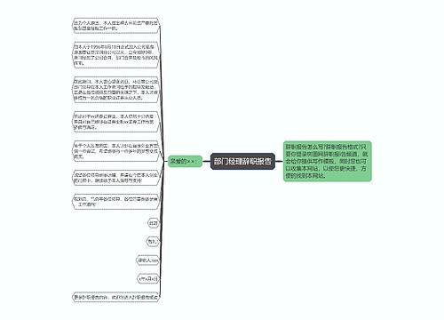 部门经理辞职报告