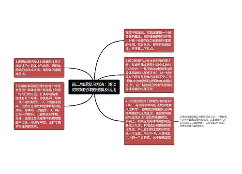 高二物理复习方法：浅谈对欧姆定律的理解及运用