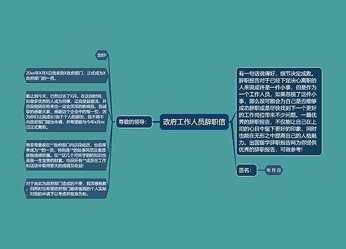 政府工作人员辞职信