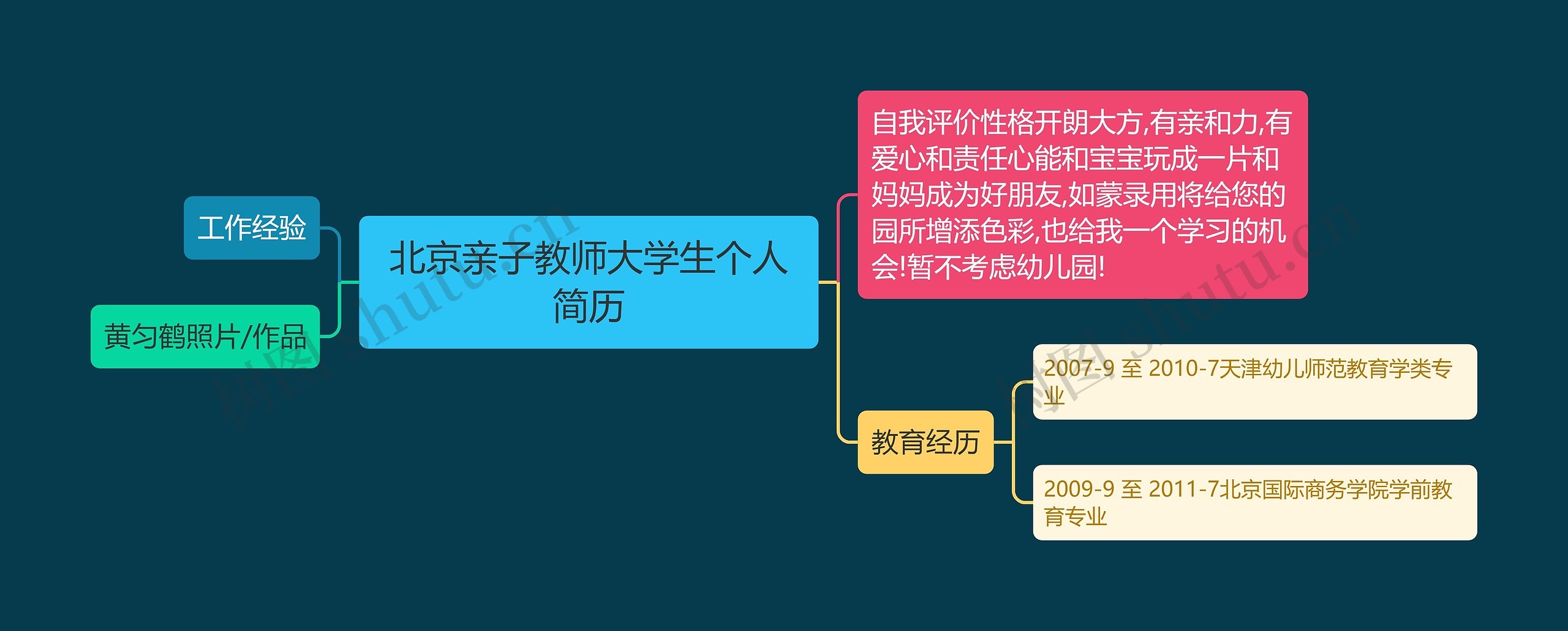 北京亲子教师大学生个人简历