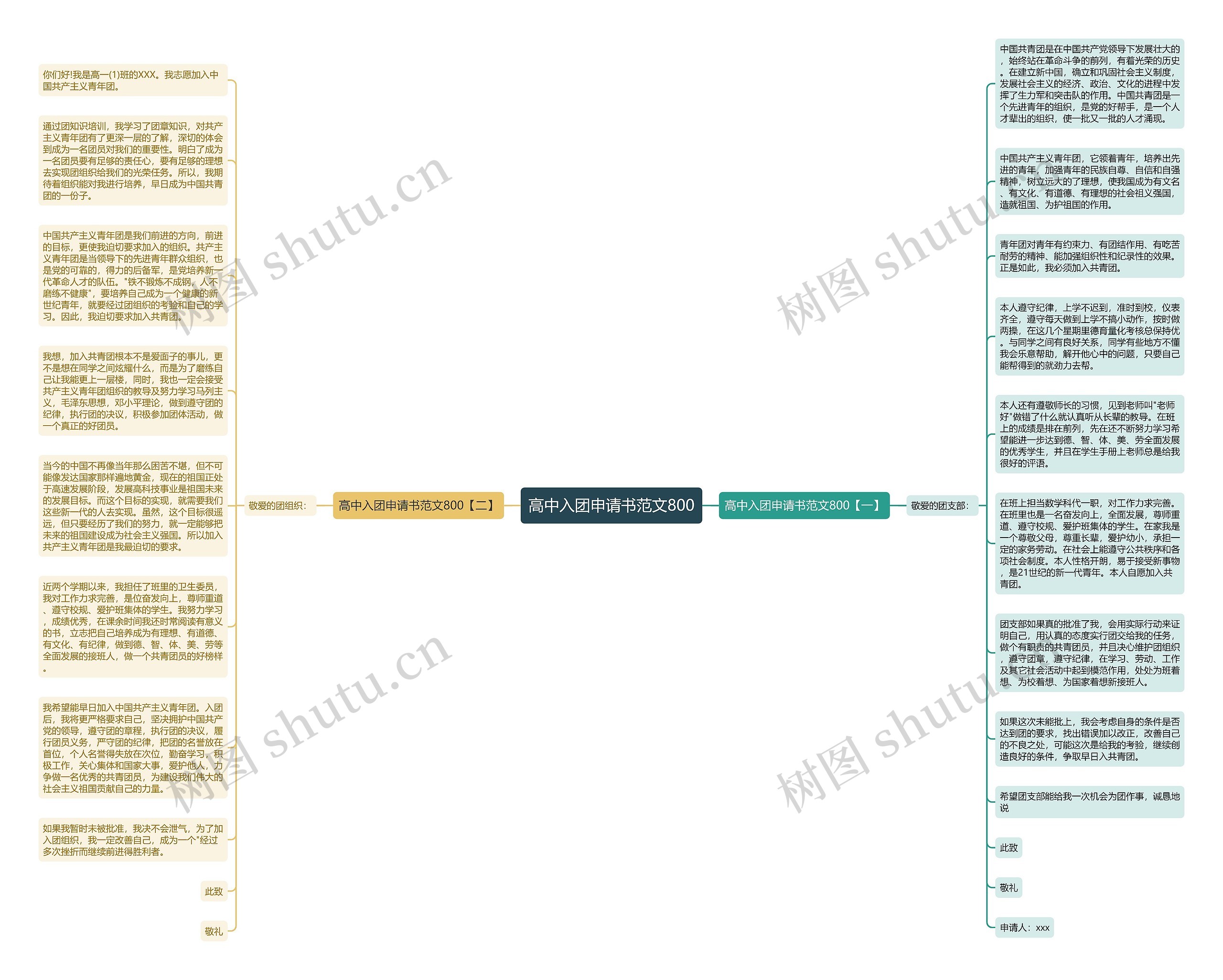 高中入团申请书范文800思维导图