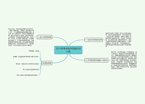 2019年高考数学答题时间分配