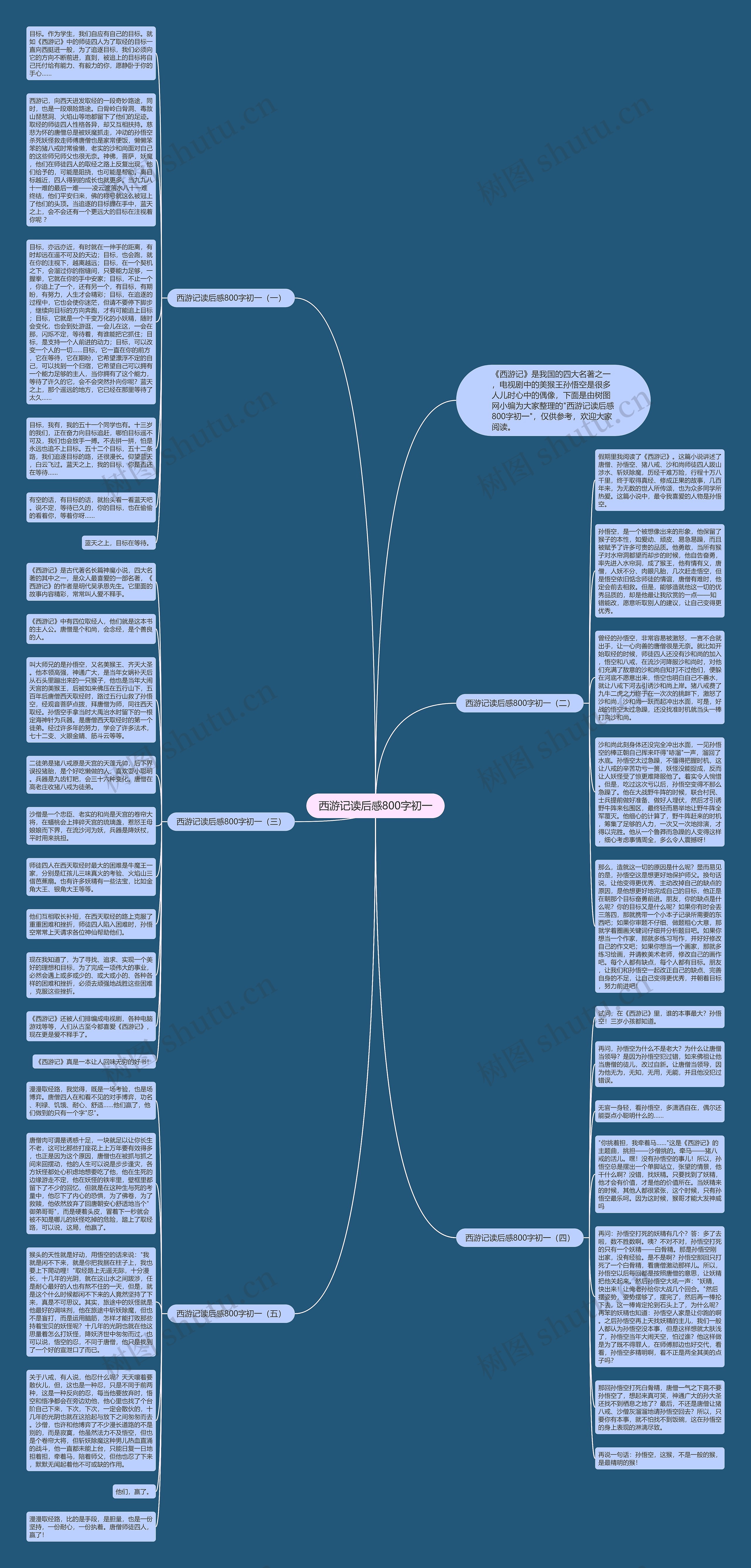 西游记读后感800字初一思维导图