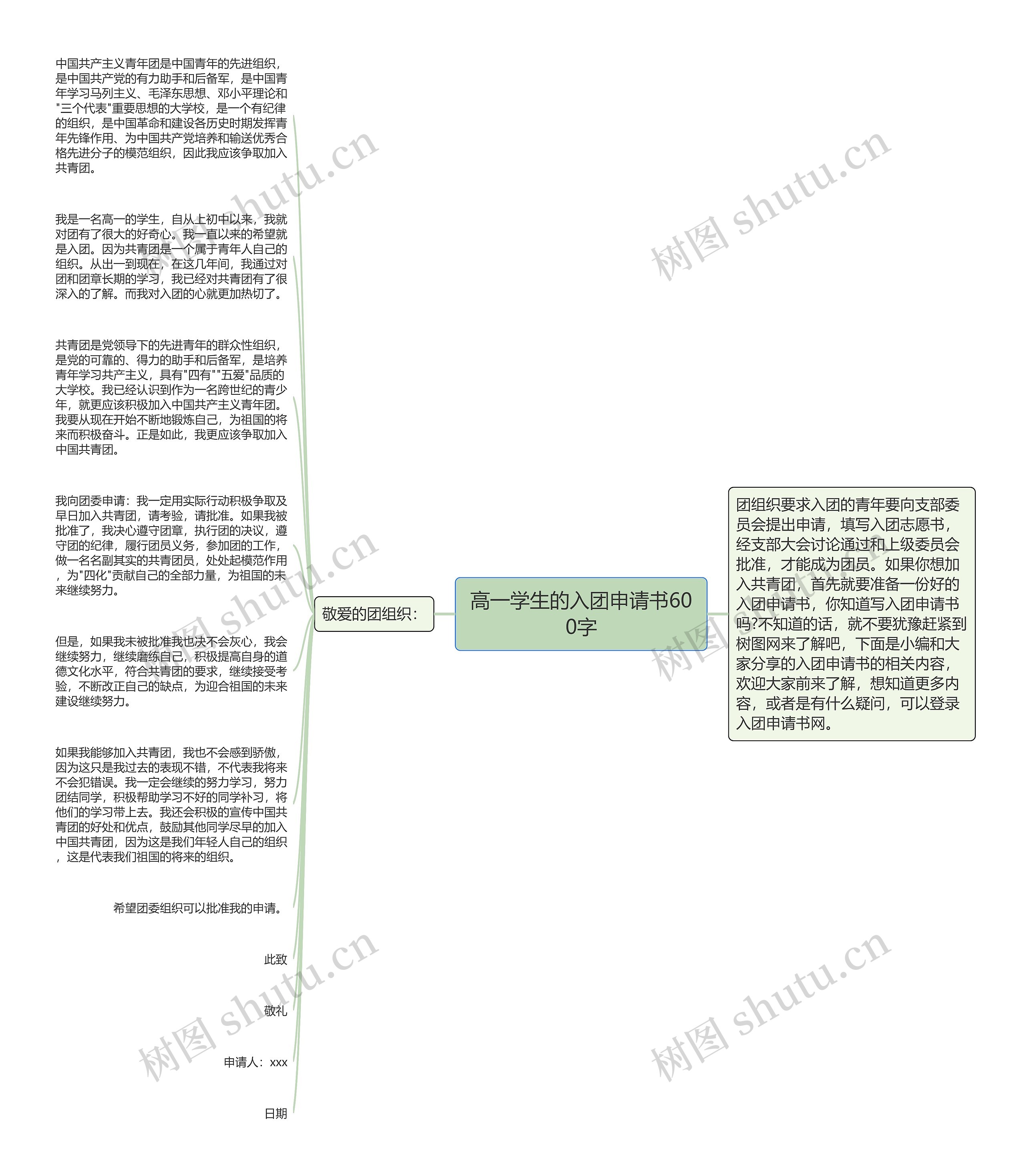 高一学生的入团申请书600字