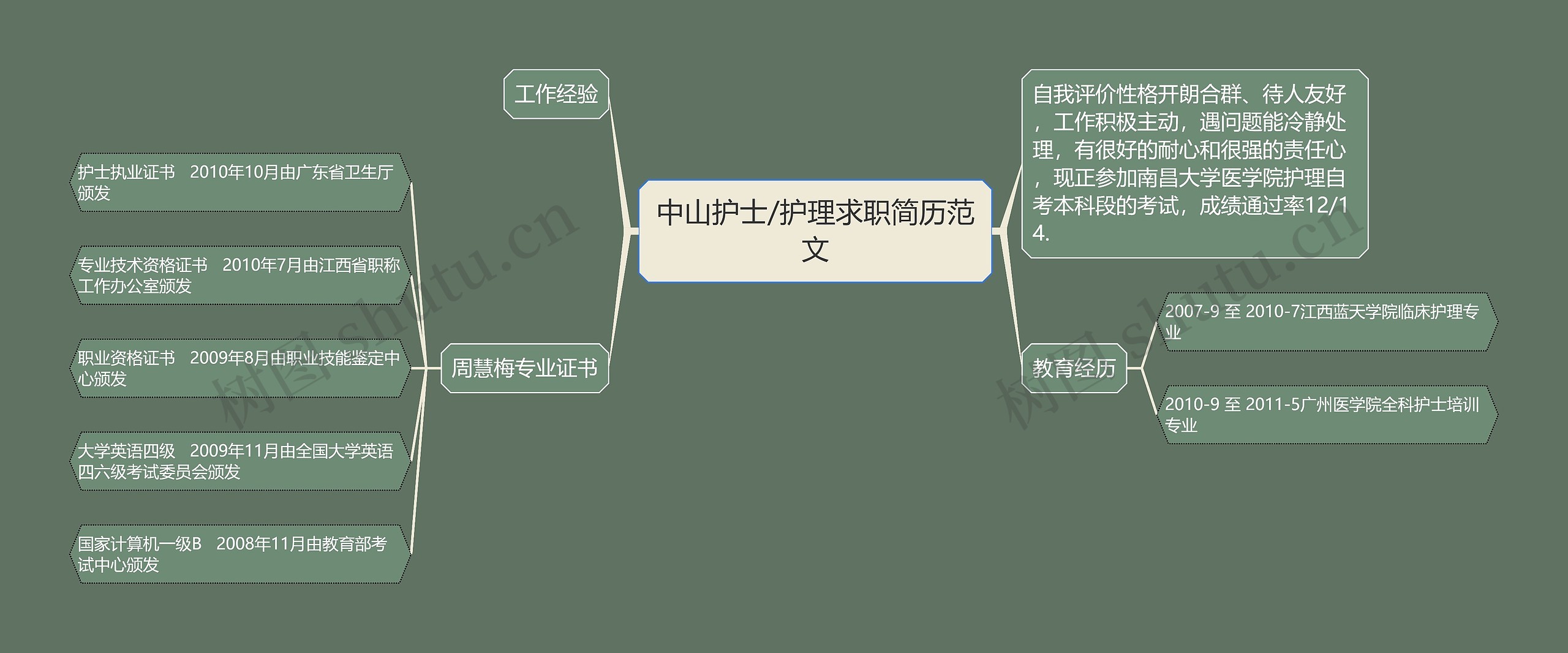 中山护士/护理求职简历范文