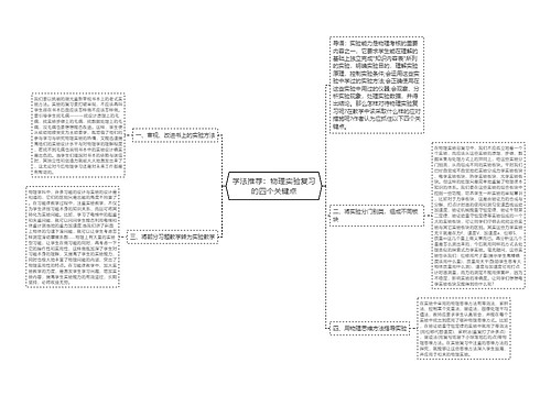 学法推荐：物理实验复习的四个关键点