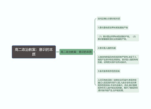 高二政治教案：意识的本质