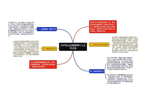 2020企业后勤管理个人工作计划