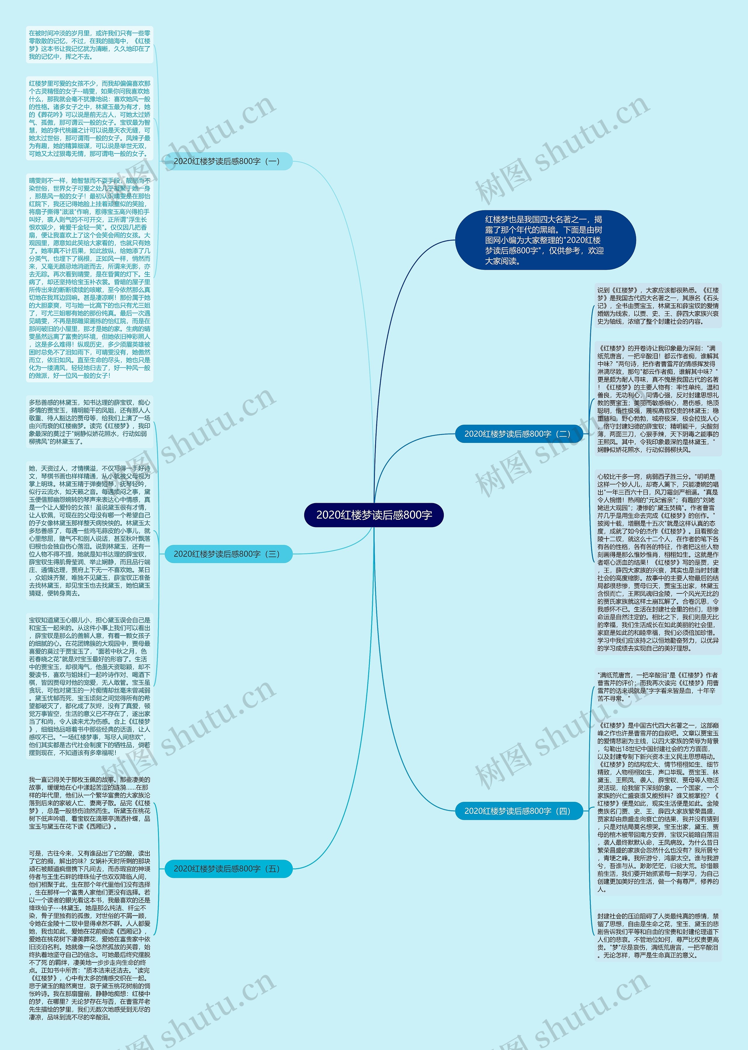 2020红楼梦读后感800字思维导图