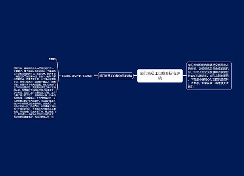 部门新员工自我介绍演讲稿