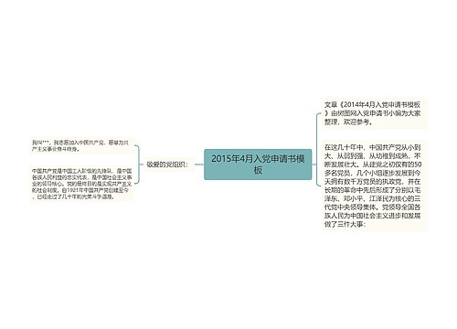 2015年4月入党申请书模板