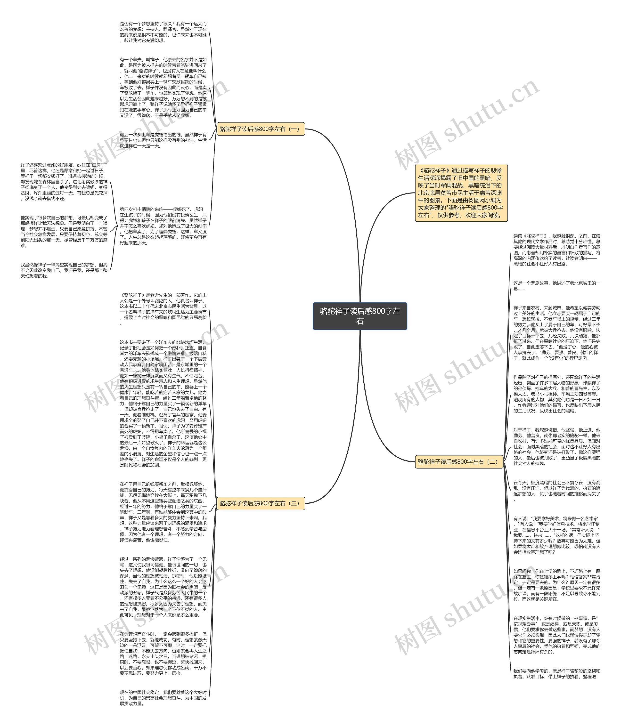 骆驼祥子读后感800字左右思维导图