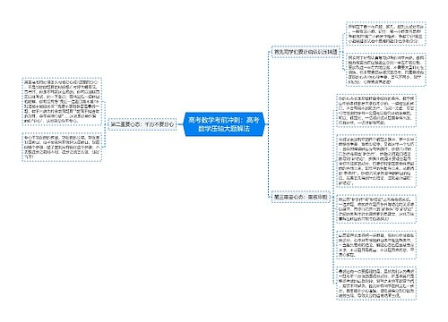 高考数学考前冲刺:高考数学压轴大题解法 高考数学考前冲刺:高考数学压轴大题解法