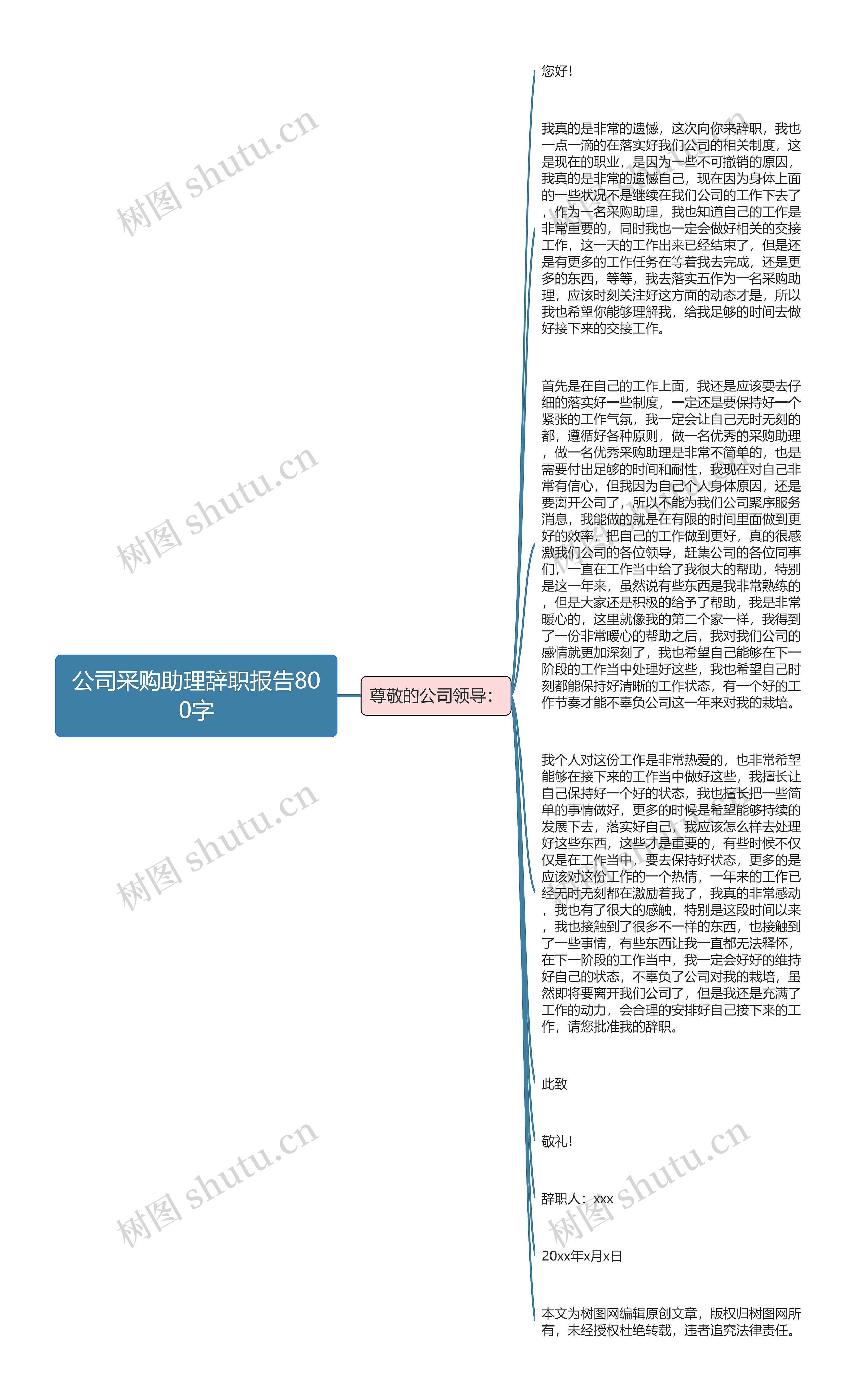 公司采购助理辞职报告800字