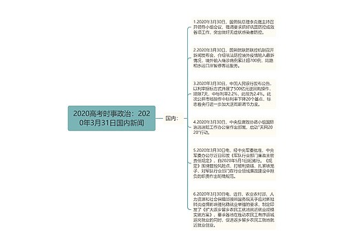 2020高考时事政治：2020年3月31日国内新闻